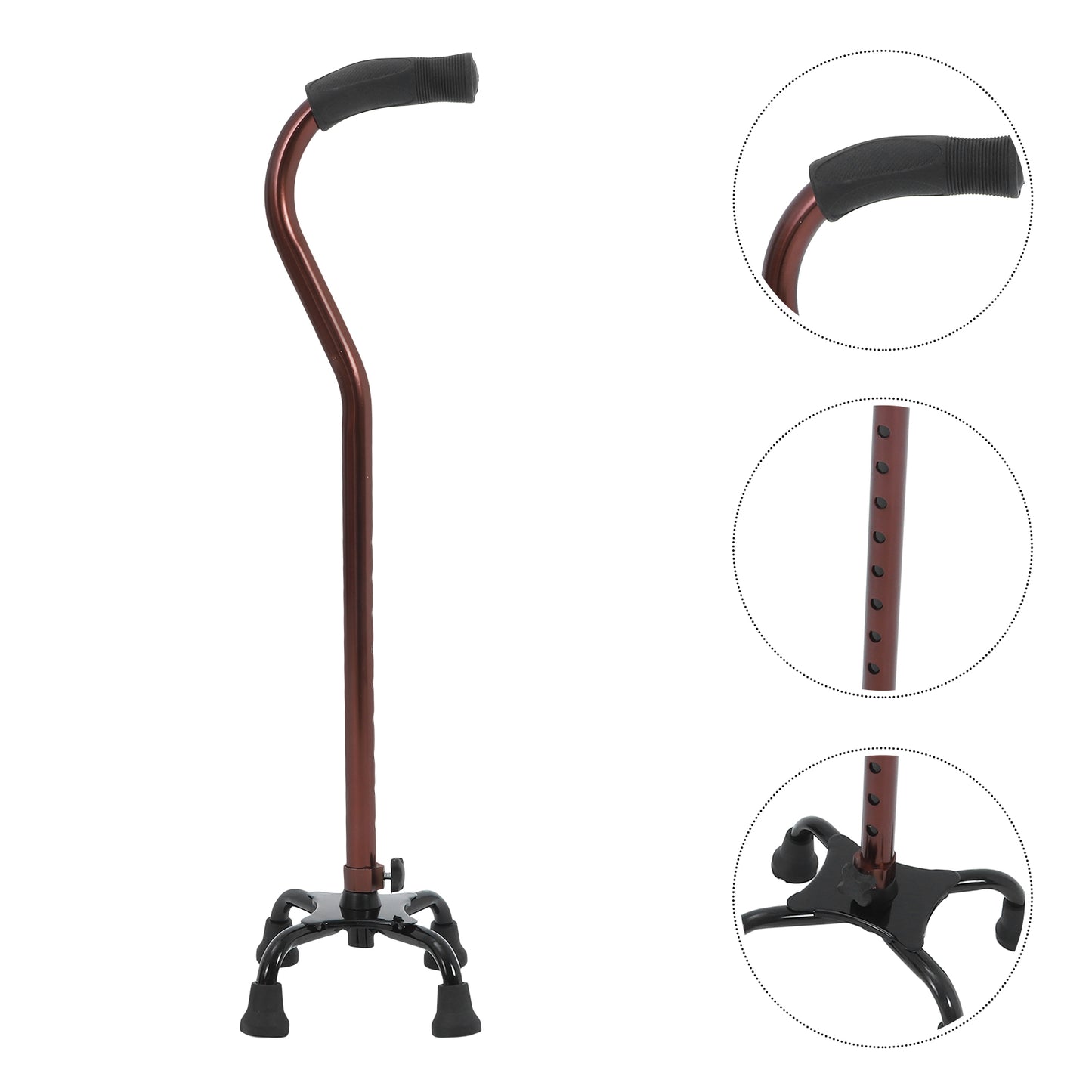 Bastón de soporte de cuatro patas, bastón para caminar de aleación de aluminio, muletas de Metal para personas mayores, personas discapacitadas, actividades al aire libre