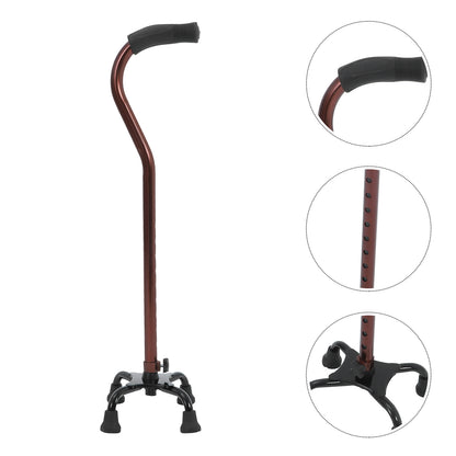 Bastón de soporte de cuatro patas, bastón para caminar de aleación de aluminio, muletas de Metal para personas mayores, personas discapacitadas, actividades al aire libre