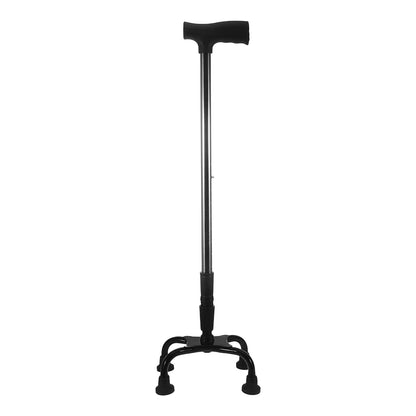 Bastón plegable de acero inoxidable, bastón telescópico de 4 puntas para caminar, soporte de equilibrio para personas mayores discapacitadas