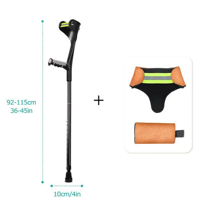 Muletas Lefeke para antebrazo, plegables, ajustables, de aluminio, fácil muleta para codo, bastón ligero