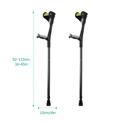 Muletas Lefeke para antebrazo, plegables, ajustables, de aluminio, fácil muleta para codo, bastón ligero