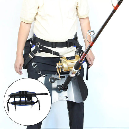 Chaleco de pesca con cinturón de cintura, chaleco de mar con hombros descubiertos y espalda para Kit de pesca de carpa de pie