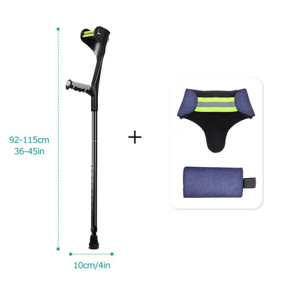 Muletas Lefeke para antebrazo, plegables, ajustables, de aluminio, fácil muleta para codo, bastón ligero