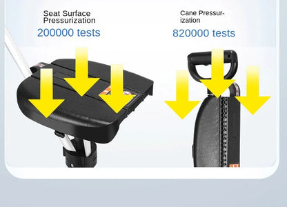 Bastón con asiento, bastón multifuncional plegable, ligero, carga conveniente, muletas de 120 kg con taburete para personas mayores, caminar, senderismo