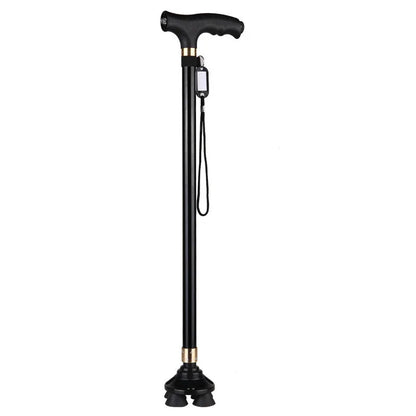Bastones antideslizantes para ancianos, bastón multifuncional retráctil de aleación de aluminio con luz Led, muleta para ancianos
