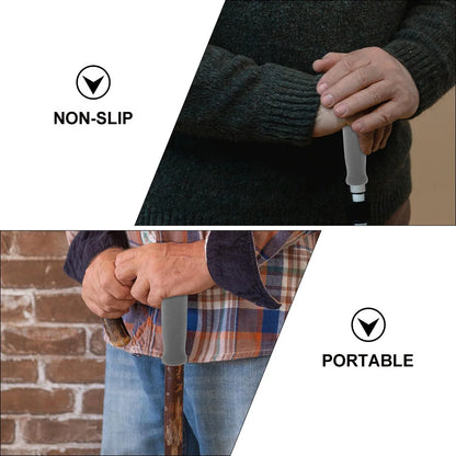 4 Uds. De mango de bastón de espuma gruesa, color negro y gris, empuñaduras de muleta para bastón, accesorios de cuidado de la salud para ancianos, antideslizantes