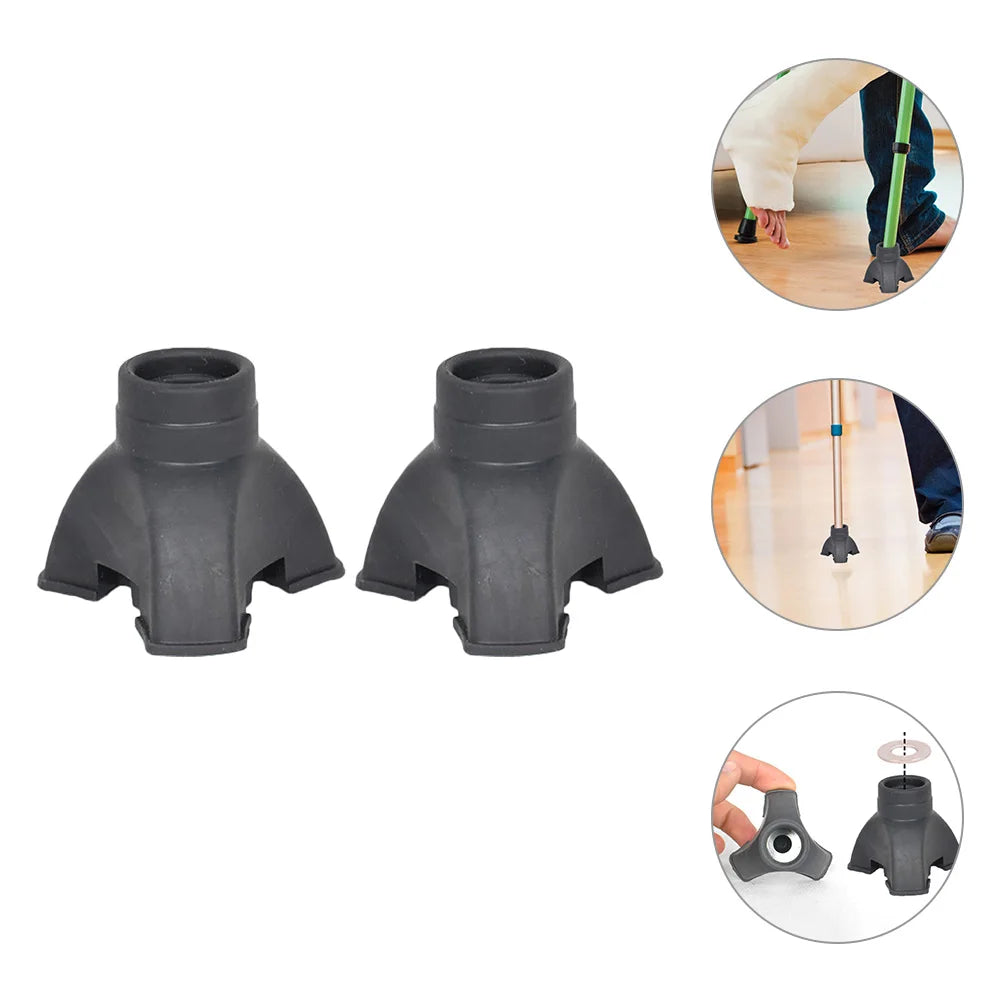 Almohadillas de Trekking, puntas de bastón para caminar, muleta de goma, puntas de goma de repuesto para bastones, cubiertas antideslizantes para bastón, accesorios de senderismo, 2 uds.