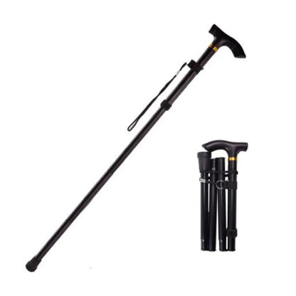 Bastón telescópico para caminar, bastones de Trekking para senderismo al aire libre, bastón plegable de Metal de aleación de aluminio, muletas para personas mayores