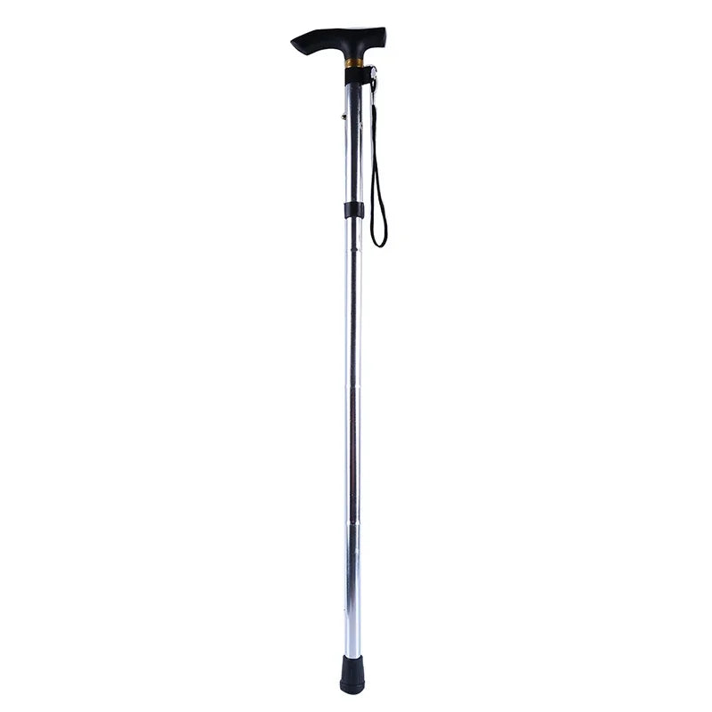 Bastón telescópico para caminar, bastones de Trekking para senderismo al aire libre, bastón plegable de Metal de aleación de aluminio, muletas para personas mayores