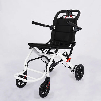 Sillas de ruedas manuales para adultos, silla de transporte, ligera, plegable, portátil, plegable, para viaje, silla de ruedas transparente