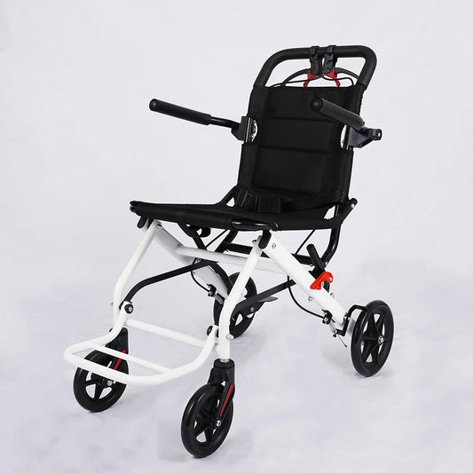 Sillas de ruedas manuales para adultos, silla de transporte, ligera, plegable, portátil, plegable, para viaje, silla de ruedas transparente