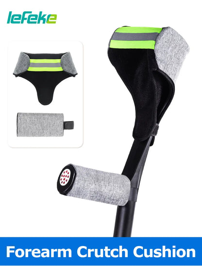 Muletas Lefeke para antebrazo, plegables, ajustables, de aluminio, fácil muleta para codo, bastón ligero