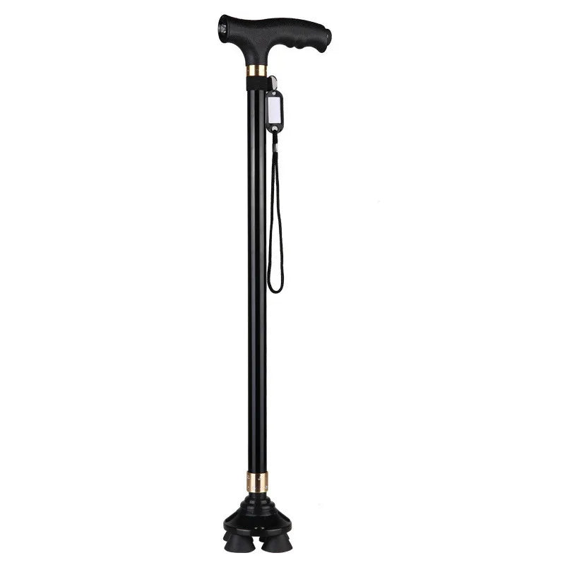 Bastones antideslizantes para ancianos, bastón multifuncional retráctil de aleación de aluminio con luz Led, muleta para ancianos