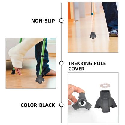 Almohadillas de Trekking, puntas de bastón para caminar, muleta de goma, puntas de goma de repuesto para bastones, cubiertas antideslizantes para bastón, accesorios de senderismo, 2 uds.
