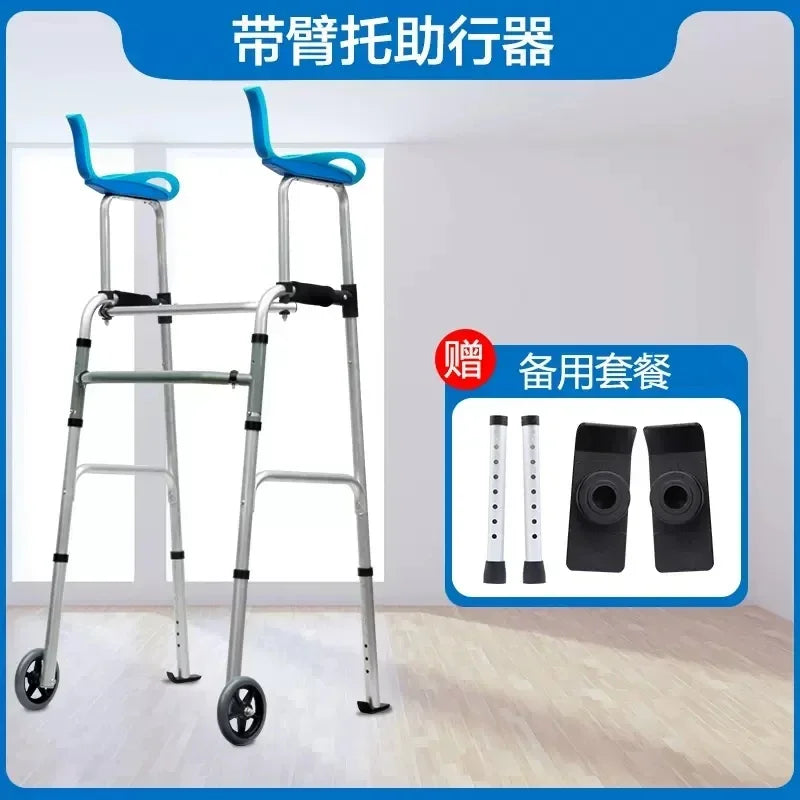 Carrito de compras para ancianos, muletas auxiliares para caminar, puede sentarse y plegar el coche de caña para caminar, soporte para viajes
