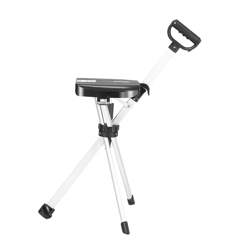 Bastón con asiento, bastón multifuncional plegable, ligero, carga conveniente, muletas de 120 kg con taburete para personas mayores, caminar, senderismo