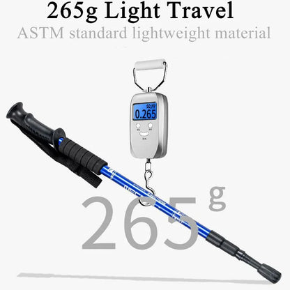 Bastones de Trekking de aleación de aluminio, ultraligeros, ajustables, antideslizantes, bastones nórdicos para caminar, bastones de senderismo para adultos, Alpenstocks telescópicos