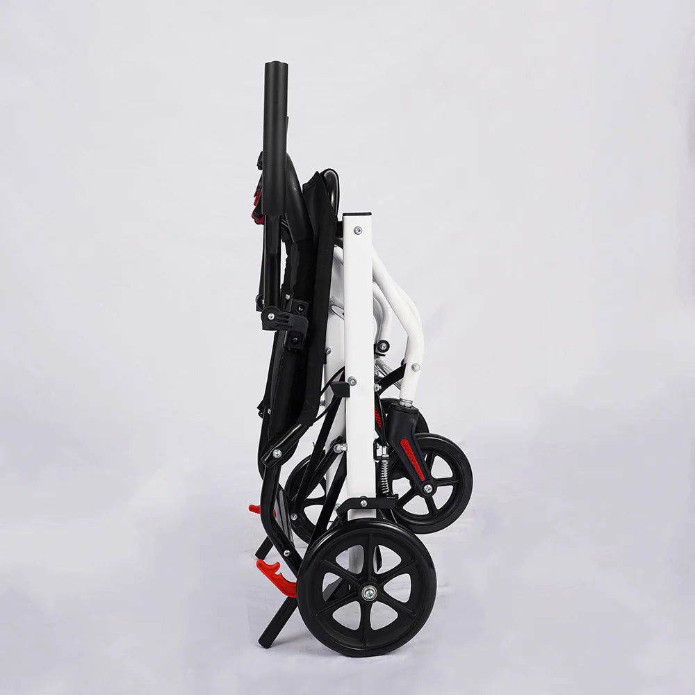 Sillas de ruedas manuales para adultos, silla de transporte, ligera, plegable, portátil, plegable, para viaje, silla de ruedas transparente