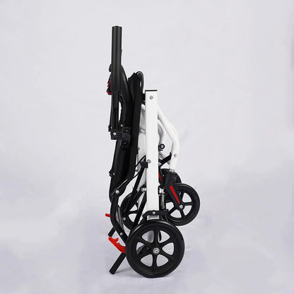 Sillas de ruedas manuales para adultos, silla de transporte, ligera, plegable, portátil, plegable, para viaje, silla de ruedas transparente
