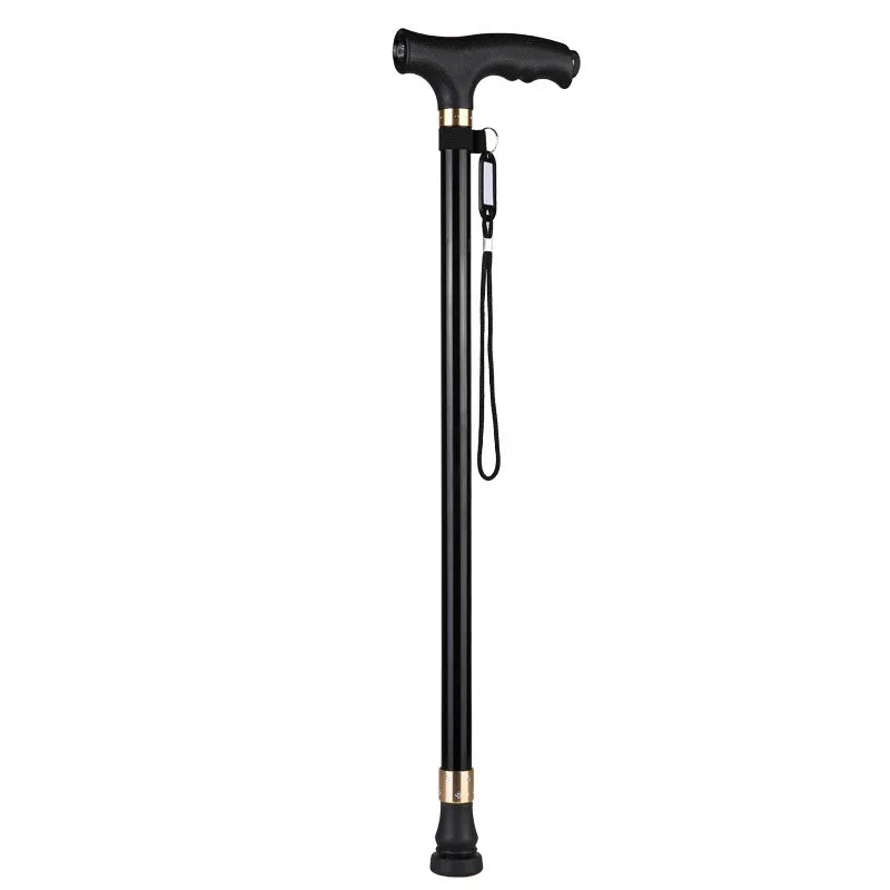 Bastones antideslizantes para ancianos, bastón multifuncional retráctil de aleación de aluminio con luz Led, muleta para ancianos