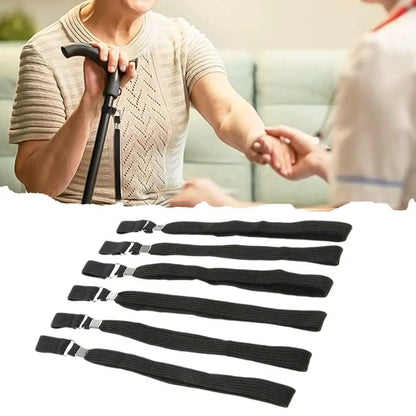 Correas de muñeca negras portátiles de 24CM, pulsera de mano, muleta, cuerdas de bastón para senderismo, bastón, palos, accesorios de muleta, 6 uds.