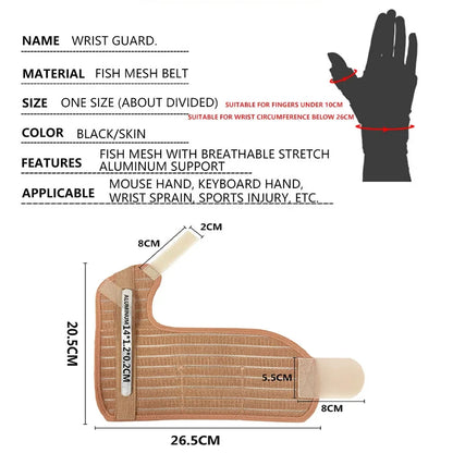 Protector de muñeca para hombre y mujer, muñequera transpirable para esguince, antebrazo, gimnasio, Crossfit, túnel Carpiano, 1 unidad
