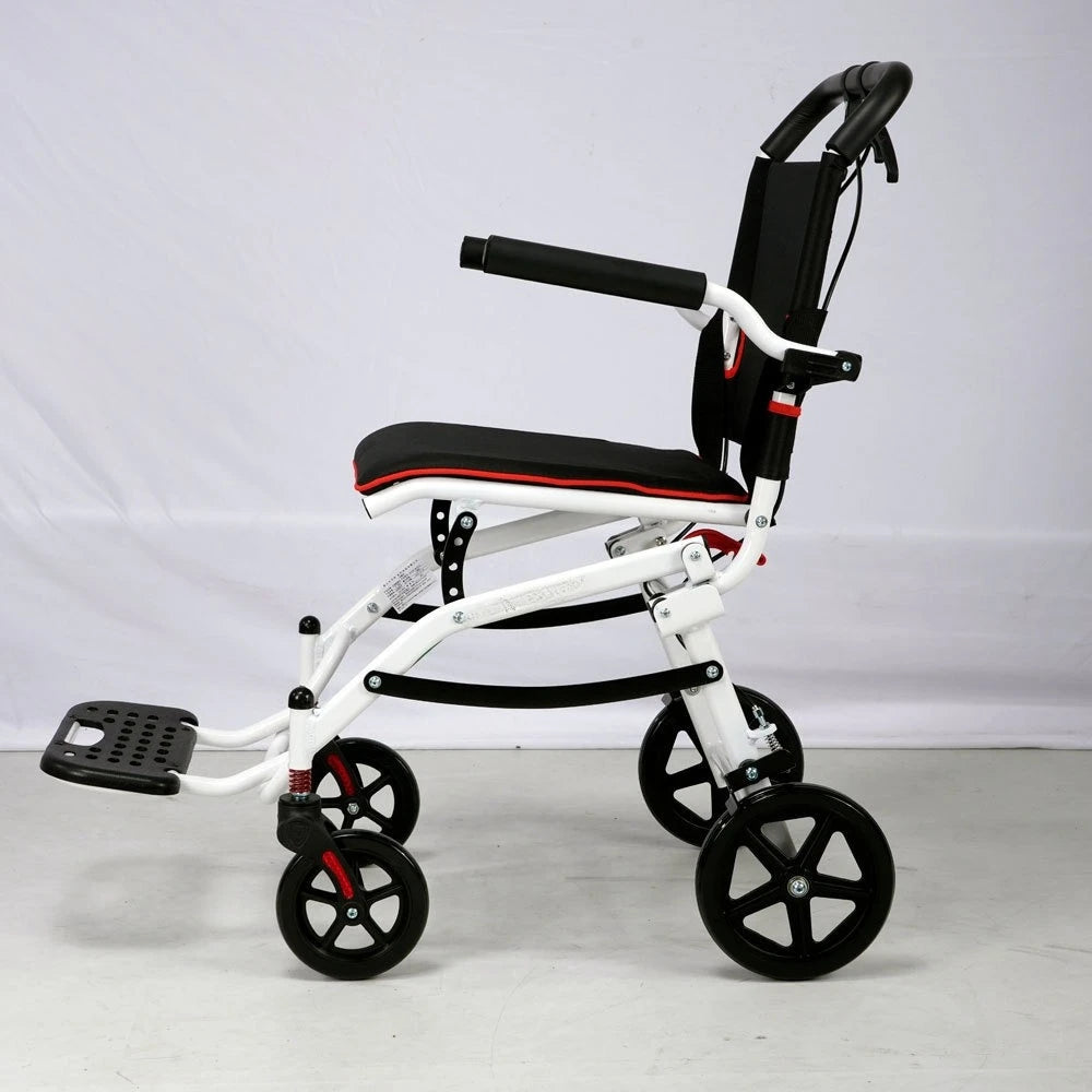Carro plegable ligero de viaje con asiento de cuatro ruedas para aeropuerto de aleación de aluminio