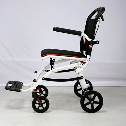Carro plegable ligero de viaje con asiento de cuatro ruedas para aeropuerto de aleación de aluminio
