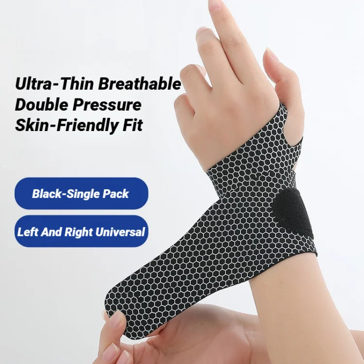Correa de muñeca ultrafina ajustable para esguinces, alivio del dolor, soporte transpirable para gimnasio, ejercicio, artritis, tendinitis, túnel carpiano