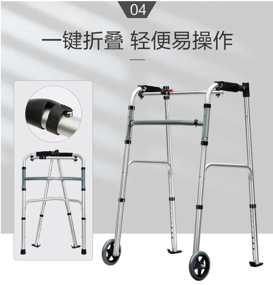 Carrito de compras para ancianos, muletas auxiliares para caminar, puede sentarse y plegar el coche de caña para caminar, soporte para viajes