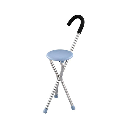 Asiento de bastón plegable para personas mayores, accesorio cómodo para sentarse, capacidad de 260kg, bastón de viaje plegable de tres patas, bastón para caminar