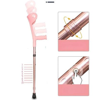 Bastón plegable de aluminio ultraligero ‌   Bastón de trekking ajustable con correa de cuero y punta antideslizante Personal de senderismo ligero