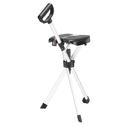 Bastón con asiento, bastón multifuncional plegable, ligero, carga conveniente, muletas de 120 kg con taburete para personas mayores, caminar, senderismo