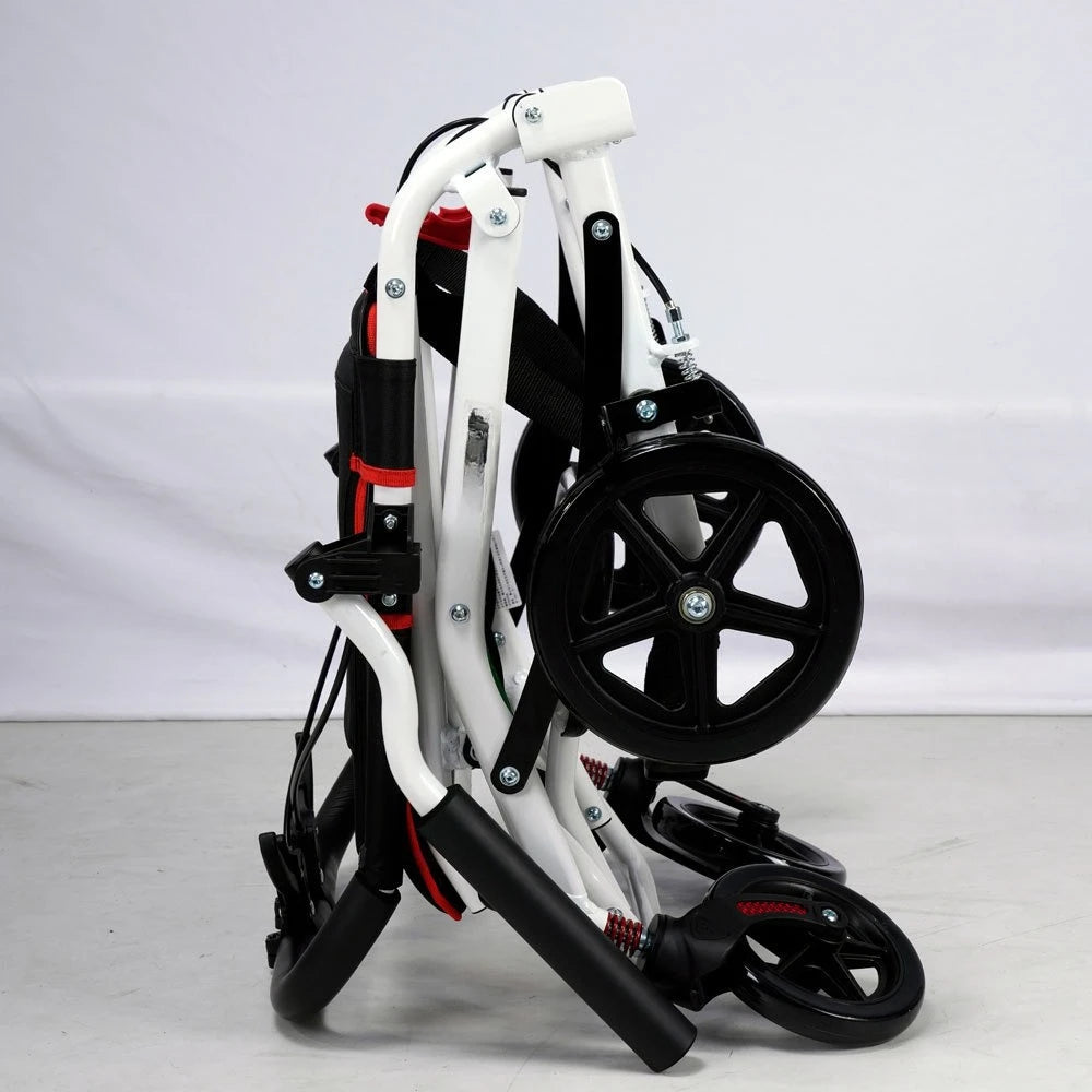 Carro plegable ligero de viaje con asiento de cuatro ruedas para aeropuerto de aleación de aluminio