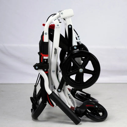 Carro plegable ligero de viaje con asiento de cuatro ruedas para aeropuerto de aleación de aluminio
