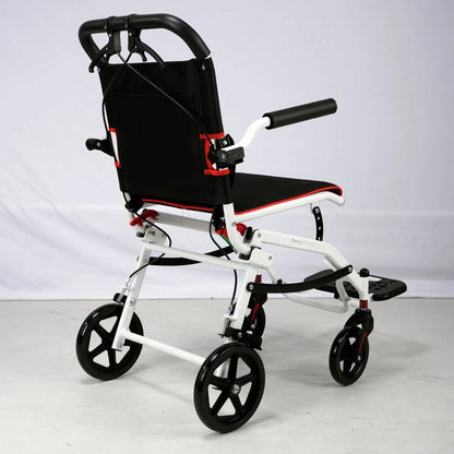 Carro plegable ligero de viaje con asiento de cuatro ruedas para aeropuerto de aleación de aluminio