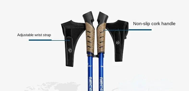 2 uds bastones nórdicos Trek Pole telescópico Alpenstock 7075 aleación de aluminio muleta de tiro Senderismo bastón para caminar senderismo