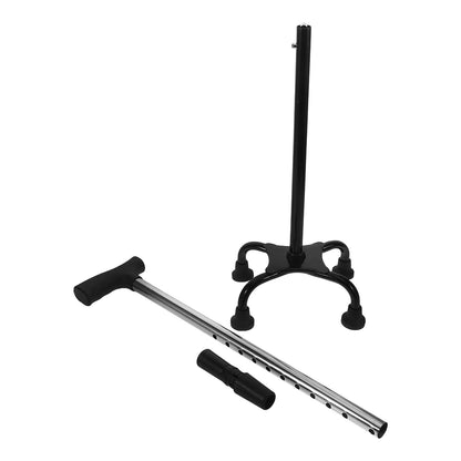 Bastón plegable de acero inoxidable, bastón telescópico de 4 puntas para caminar, soporte de equilibrio para personas mayores discapacitadas