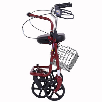 Bastón-sillón Plegable para Personas Mayores | Ligero, Portátil y Seguro, carrito de movilidad para comestibles, mango ajustable de 4 posiciones, respaldo de liberación rápida, ayuda para caminar en colapso 3s, freno ergonómico ‌