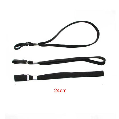 Correas de muñeca negras portátiles de 24CM, pulsera de mano, muleta, cuerdas de bastón para senderismo, bastón, palos, accesorios de muleta, 6 uds.