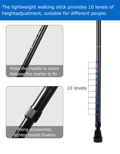 Muletas Lefeke para antebrazo, plegables, ajustables, de aluminio, fácil muleta para codo, bastón ligero
