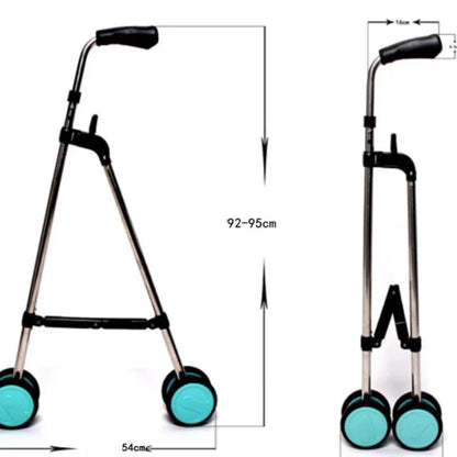 Bastón plegable con almacenamiento de paraguas, muletas portátiles, innovador, diseño ligero, movilidad al aire libre para ancianos