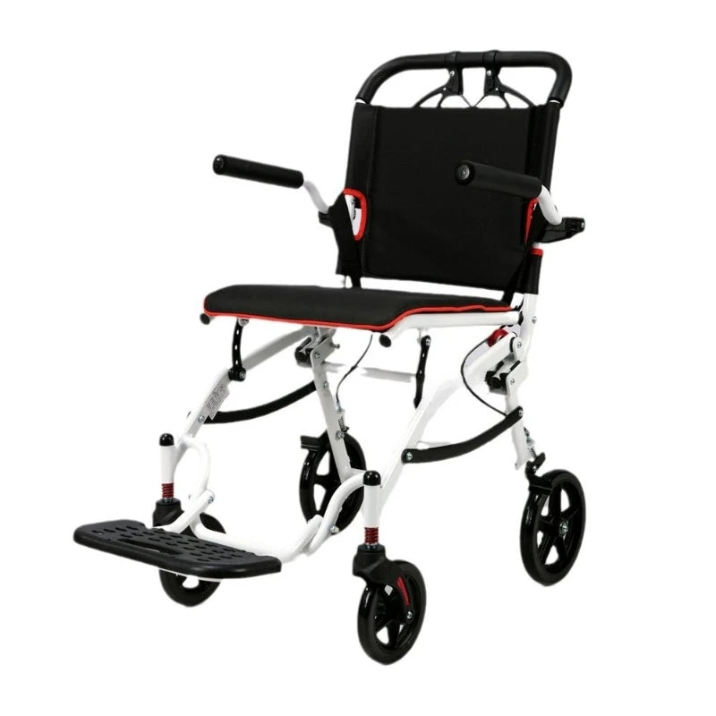 Carro plegable ligero de viaje con asiento de cuatro ruedas para aeropuerto de aleación de aluminio