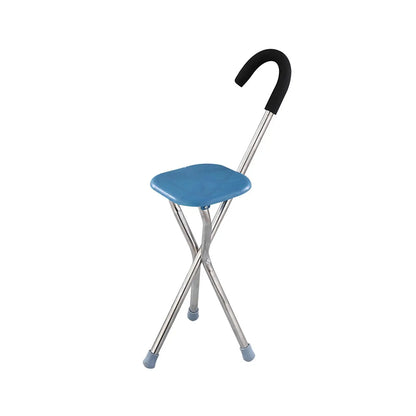 Asiento de bastón plegable para personas mayores, accesorio cómodo para sentarse, capacidad de 260kg, bastón de viaje plegable de tres patas, bastón para caminar