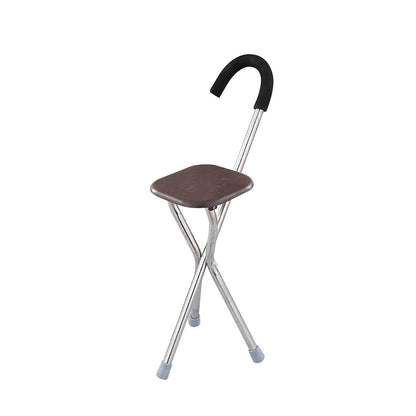 Asiento de bastón plegable para personas mayores, accesorio cómodo para sentarse, capacidad de 260kg, bastón de viaje plegable de tres patas, bastón para caminar