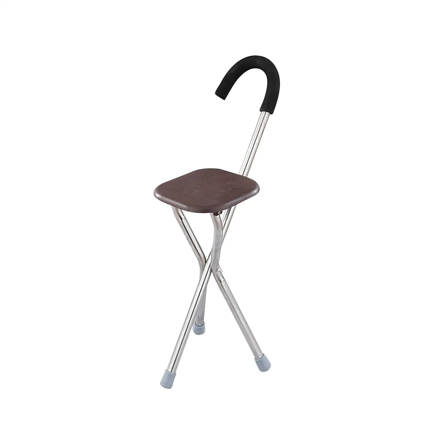 Asiento de bastón plegable para personas mayores, accesorio cómodo para sentarse, capacidad de 260kg, bastón de viaje plegable de tres patas, bastón para caminar