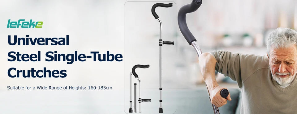 Muletas Lefeke para antebrazo, plegables, ajustables, de aluminio, fácil muleta para codo, bastón ligero