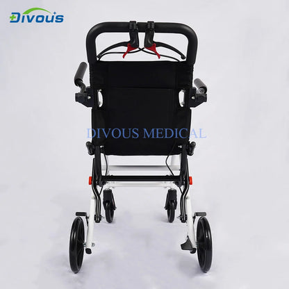 Sillas de ruedas manuales para adultos, silla de transporte, ligera, plegable, portátil, plegable, para viaje, silla de ruedas transparente