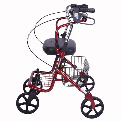 Bastón-sillón Plegable para Personas Mayores | Ligero, Portátil y Seguro, carrito de movilidad para comestibles, mango ajustable de 4 posiciones, respaldo de liberación rápida, ayuda para caminar en colapso 3s, freno ergonómico ‌