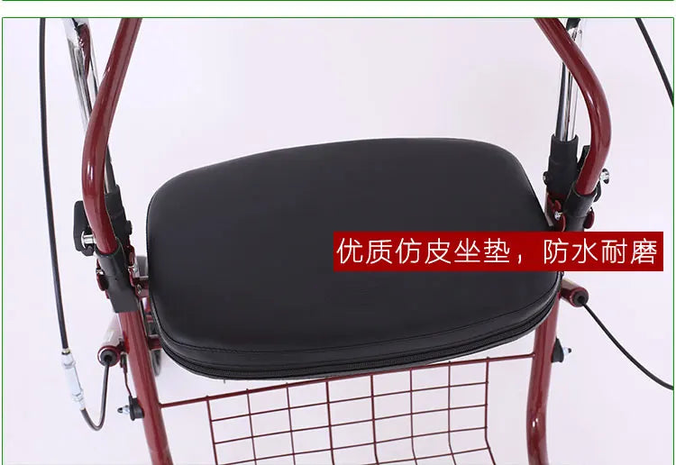 Bastón-sillón Plegable para Personas Mayores | Ligero, Portátil y Seguro, carrito de movilidad para comestibles, mango ajustable de 4 posiciones, respaldo de liberación rápida, ayuda para caminar en colapso 3s, freno ergonómico ‌